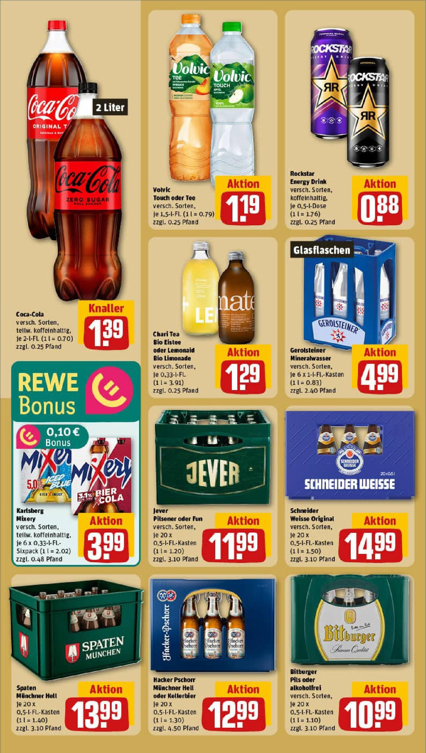 REWE Prospekt ab 22.06.2025 zum Blättern » Angebote | Seite: 20 | Produkte: Bitburger, Cola, Bier, Rockstar