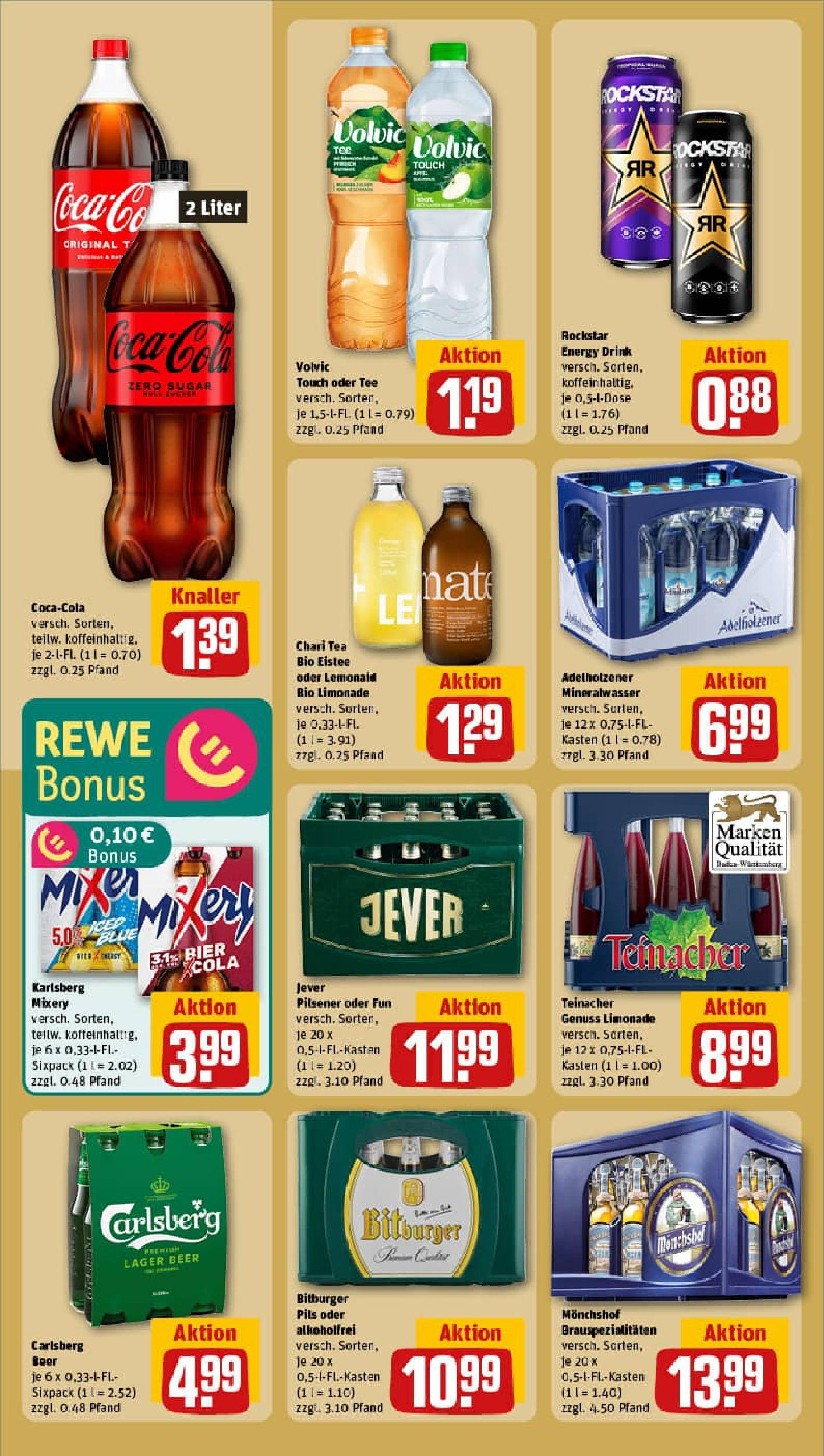 REWE Prospekt ab 22.06.2025 zum Blättern » Angebote | Seite: 18 | Produkte: Bitburger, Carlsberg, Cola, Energy