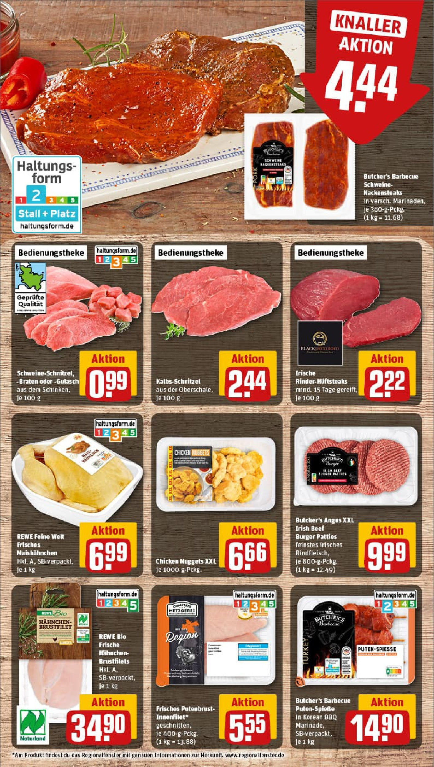 REWE Prospekt ab 23.06.2025 zum Blättern » Angebote | Seite: 8 | Produkte: Nackensteaks, Hahnchen, Spieße, Gulasch