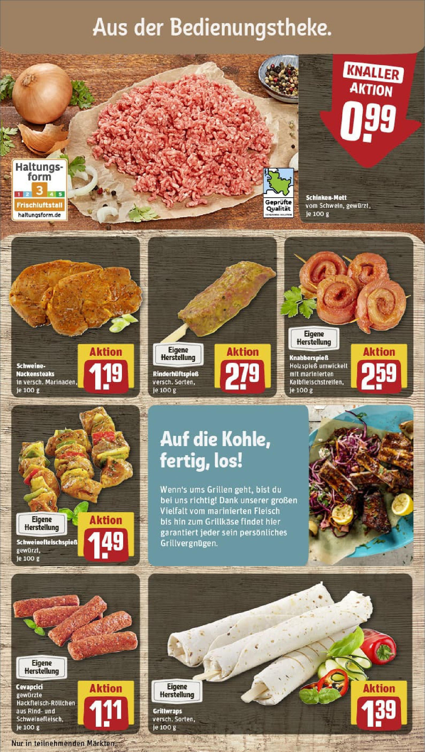 REWE Prospekt ab 23.06.2025 zum Blättern » Angebote | Seite: 10 | Produkte: Nackensteaks, Cevapcici, Fleisch