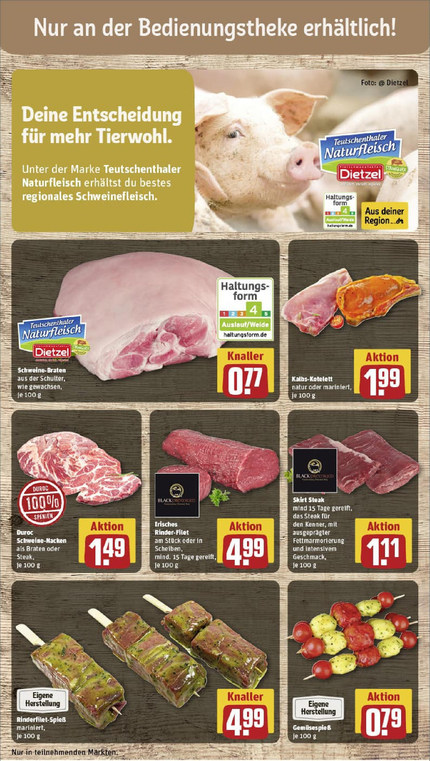 REWE Prospekt ab 22.06.2025 zum Blättern » Angebote | Seite: 10 | Produkte: Rinderfilet, Schweinenacken, Steak