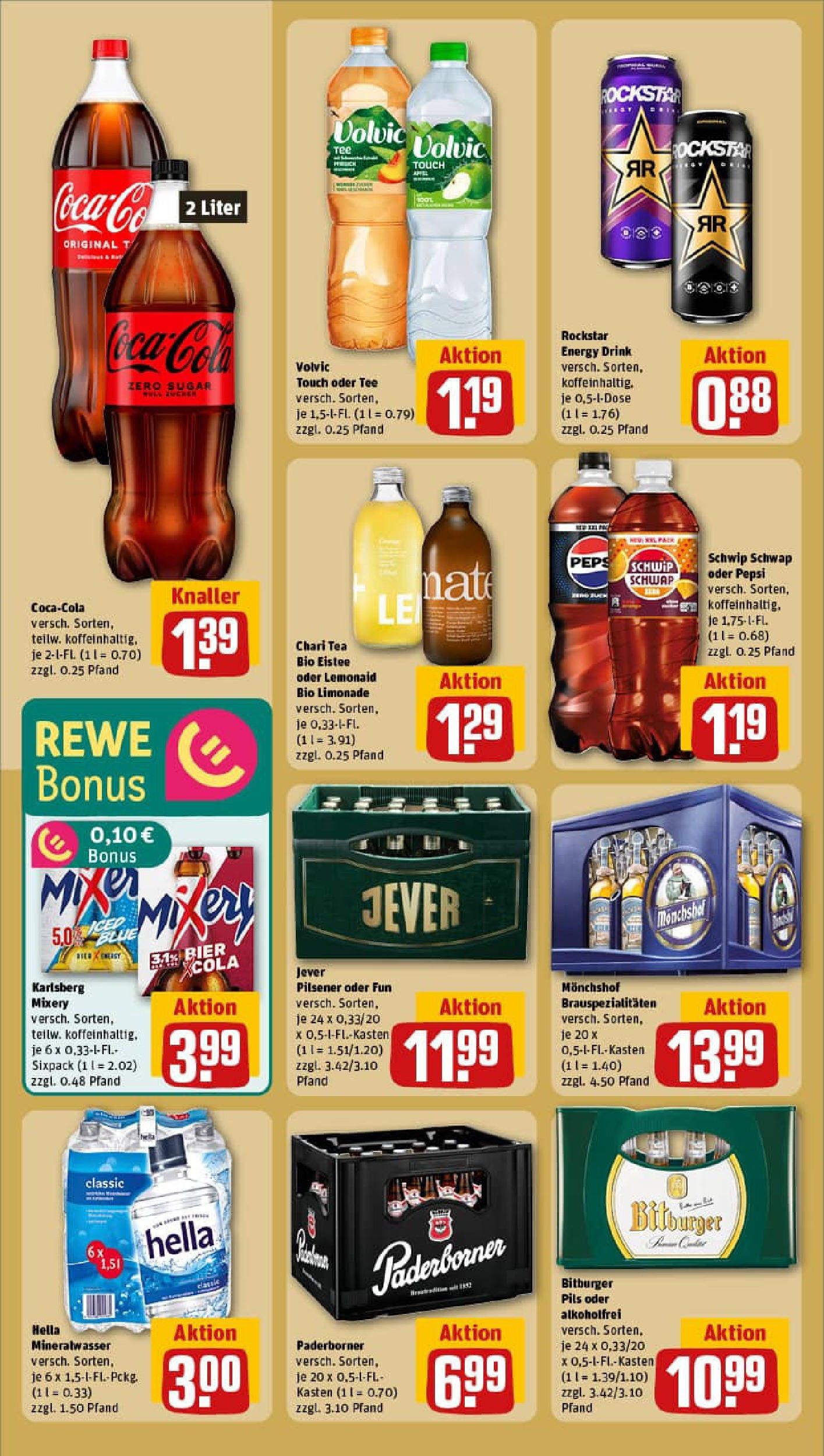 REWE Prospekt ab 23.06.2025 zum Blättern » Angebote | Seite: 18 | Produkte: Bitburger, Monchshof, Schwip schwap, Volvic touch