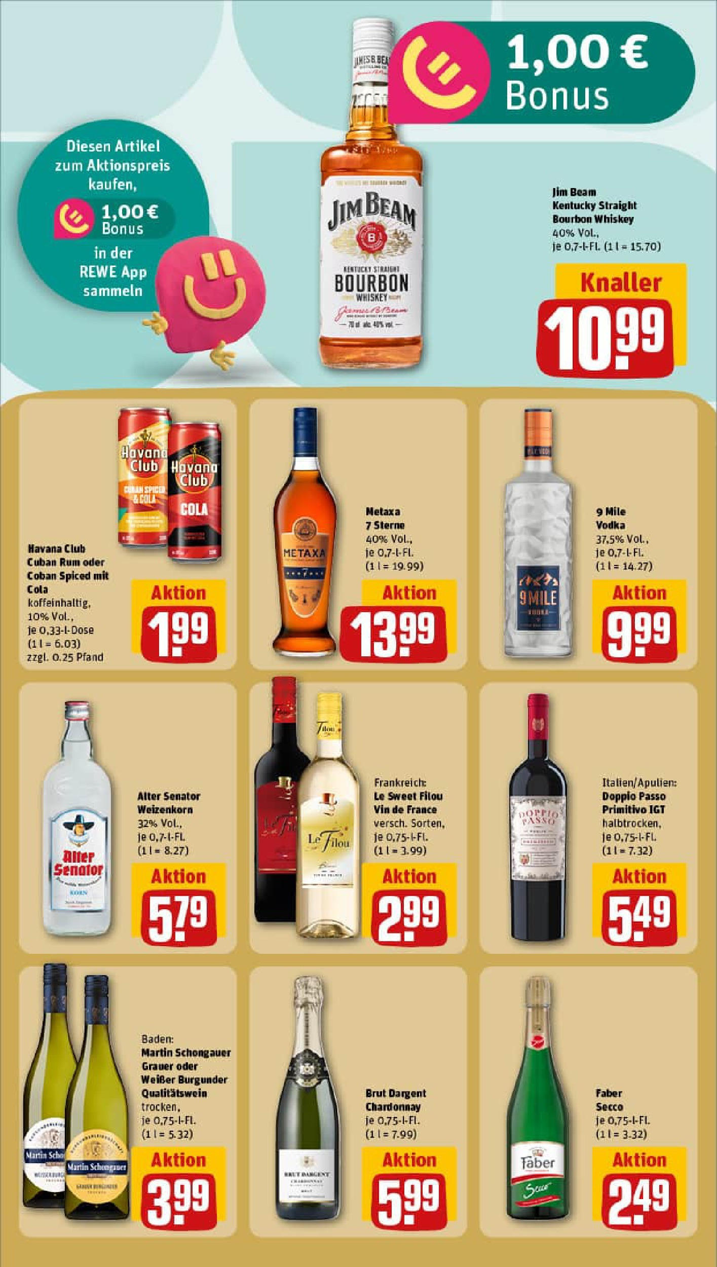 REWE Prospekt ab 23.06.2025 zum Blättern » Angebote | Seite: 19 | Produkte: Havana club, Le filou, Cola, Rum