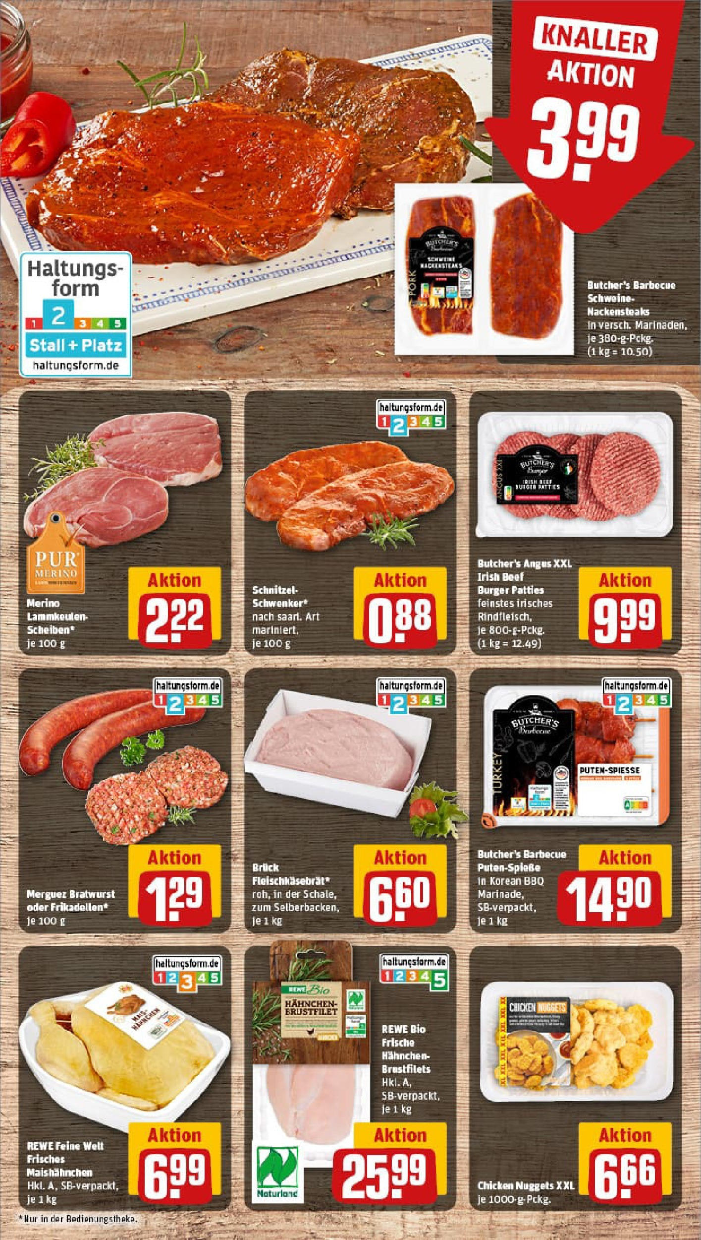 REWE Prospekt ab 22.06.2025 zum Blättern » Angebote | Seite: 8 | Produkte: Nackensteaks, Bratwurst, Burger, Schnitzel