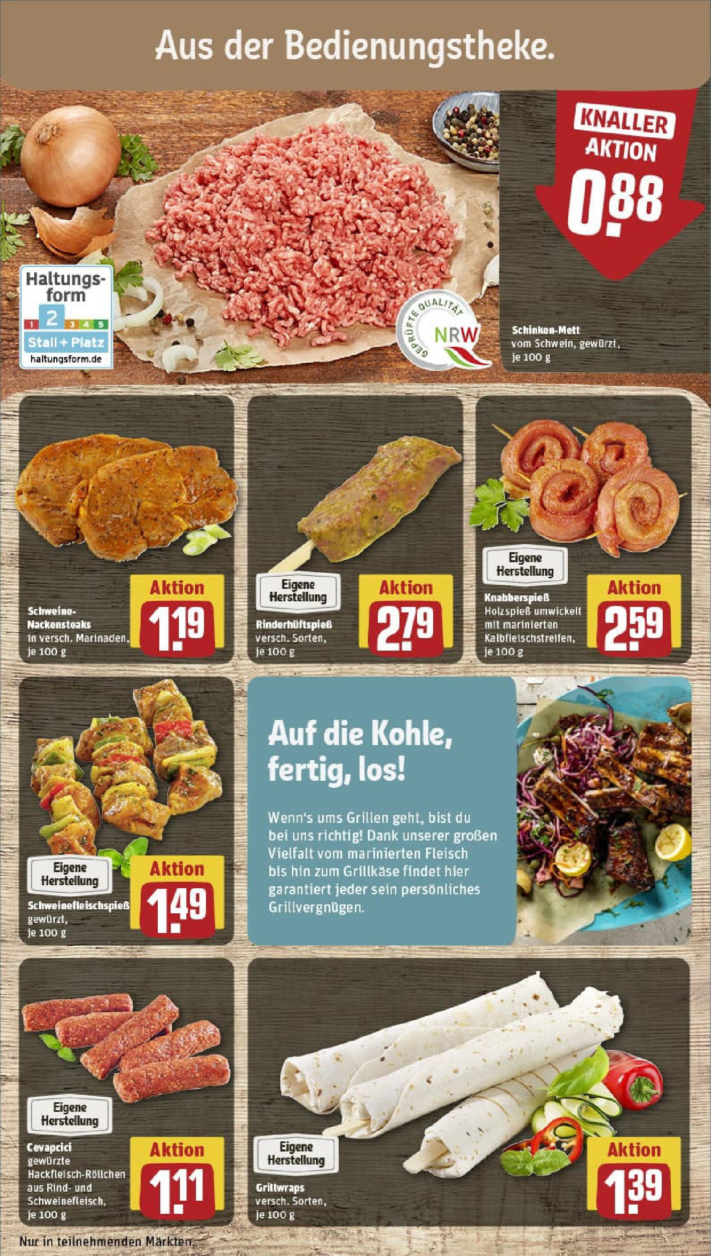 REWE Prospekt ab 22.06.2025 zum Blättern » Angebote | Seite: 10 | Produkte: Nackensteaks, Cevapcici, Fleisch