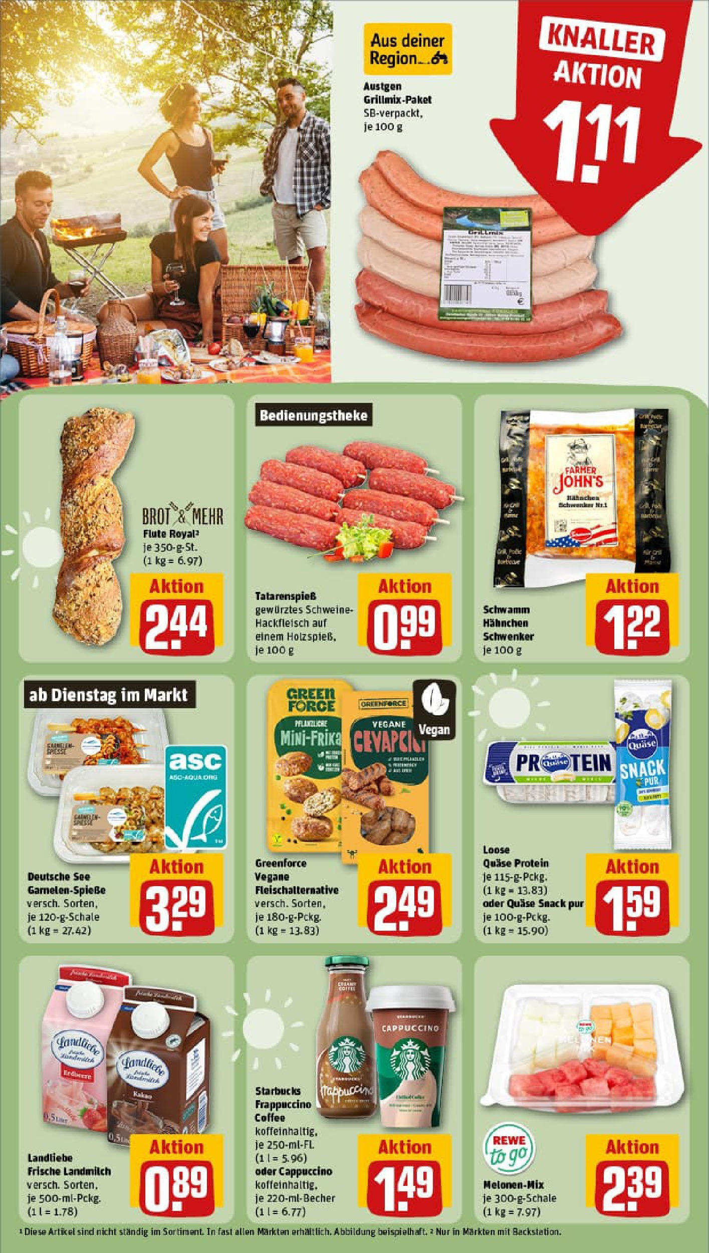 REWE Prospekt ab 22.06.2025 zum Blättern » Angebote | Seite: 15 | Produkte: Presse, Starbucks, Brot, Hackfleisch