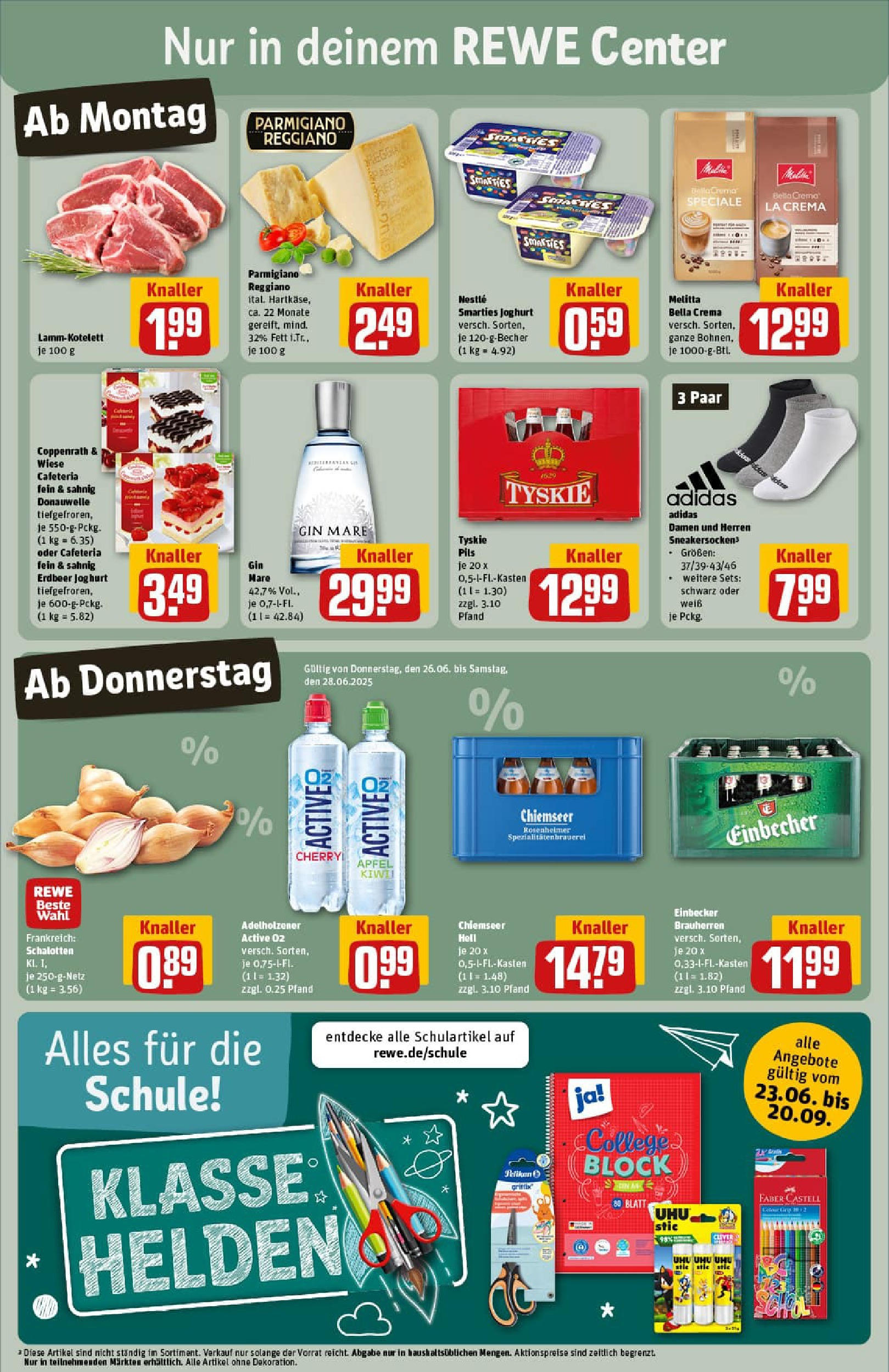 REWE Prospekt ab 22.06.2025 zum Blättern » Angebote | Seite: 3 | Produkte: Joghurt, Pils, Adelholzener, Äpfel