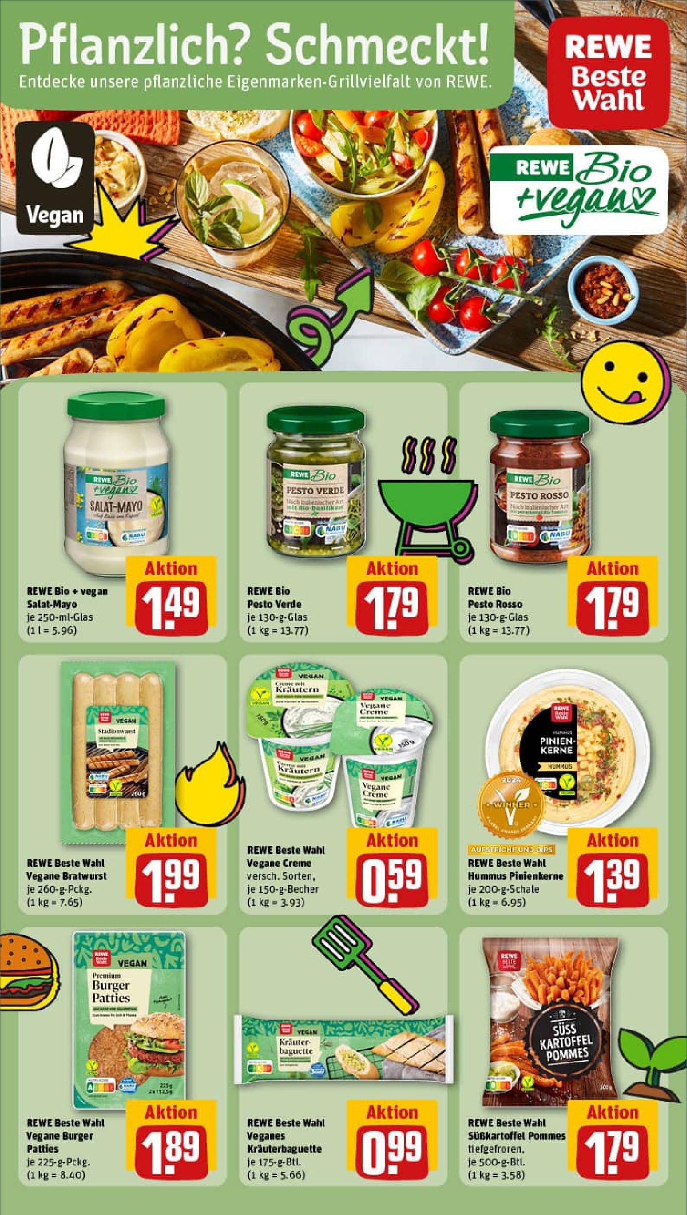 REWE Prospekt ab 22.06.2025 zum Blättern » Angebote | Seite: 10 | Produkte: Burger, Baguette, Creme, Mayonnaise
