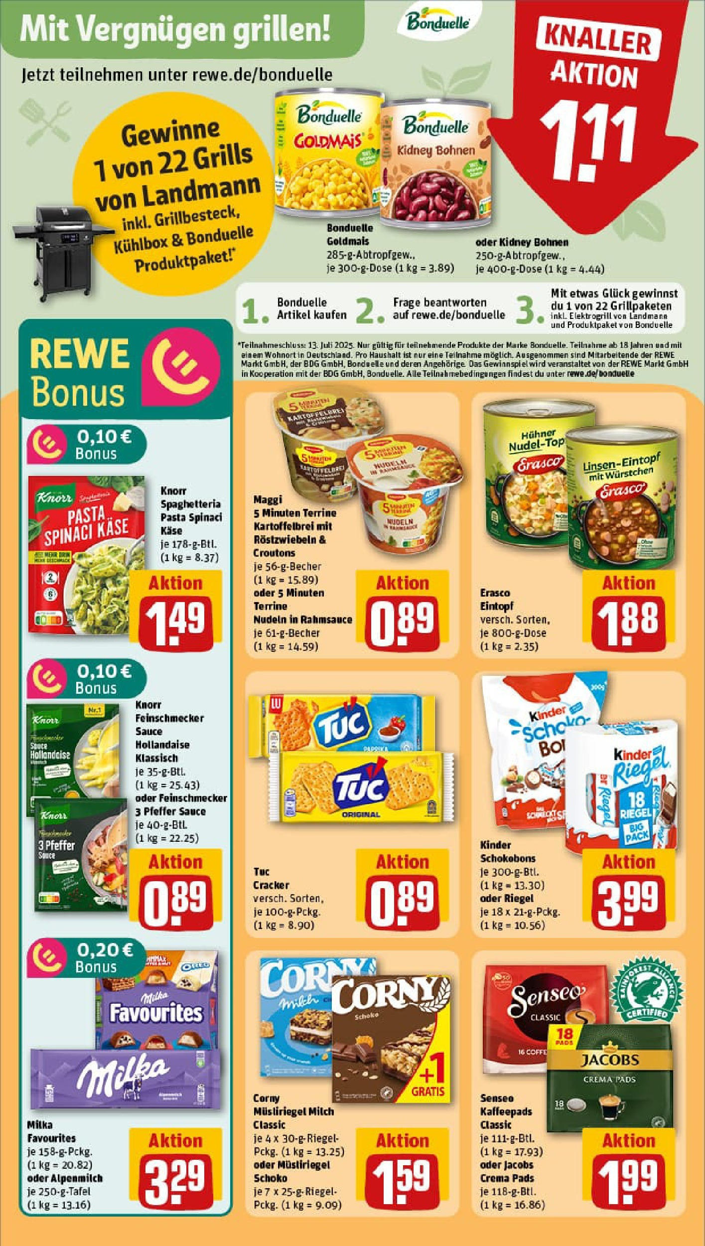 REWE Prospekt ab 22.06.2025 zum Blättern » Angebote | Seite: 11 | Produkte: Käse, Senseo kaffeepads, Nudeln, Maggi 5 minuten terrine