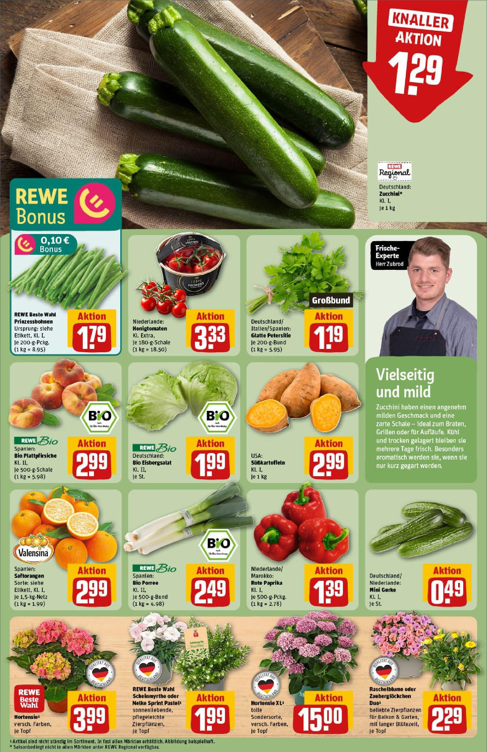 REWE Prospekt ab 22.06.2025 zum Blättern » Angebote | Seite: 7 | Produkte: Eisbergsalat, Valensina, Paprika, Petersilie
