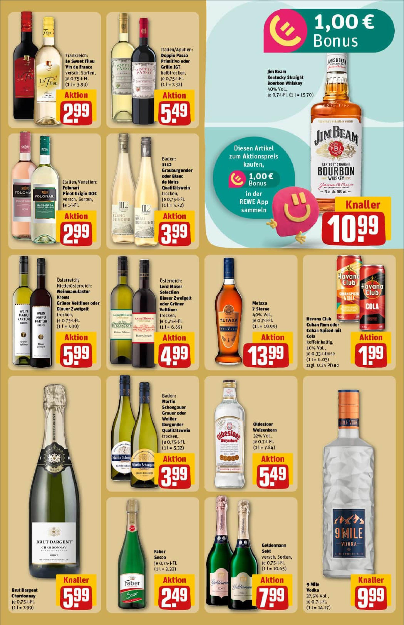 REWE Prospekt ab 22.06.2025 zum Blättern » Angebote | Seite: 15 | Produkte: Havana club, Sekt, Oldesloer, Vodka