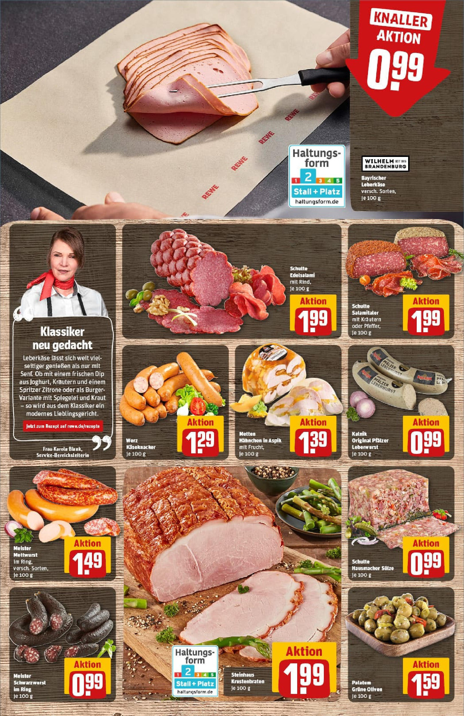 REWE Prospekt ab 22.06.2025 zum Blättern » Angebote | Seite: 10 | Produkte: Burger, Krustenbraten, Kraut, Leberkase