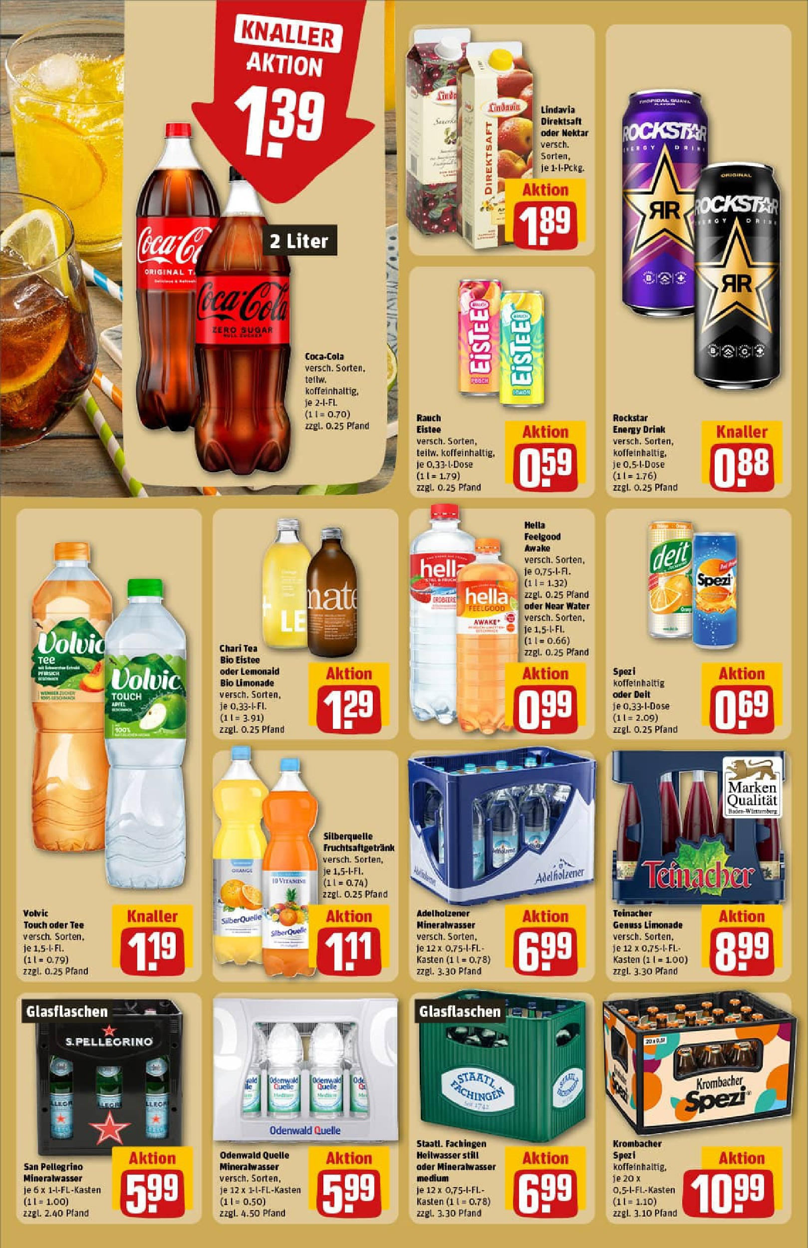 REWE Prospekt ab 22.06.2025 zum Blättern » Angebote | Seite: 20 | Produkte: Rockstar energy, Limonade, Mineralwasser, Tee