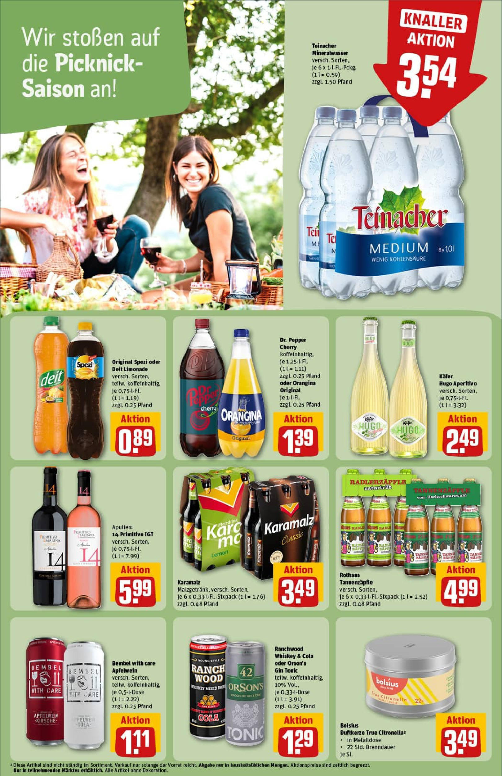 REWE Prospekt ab 22.06.2025 zum Blättern » Angebote | Seite: 21 | Produkte: Cola, Limonade, Gin, Hugo