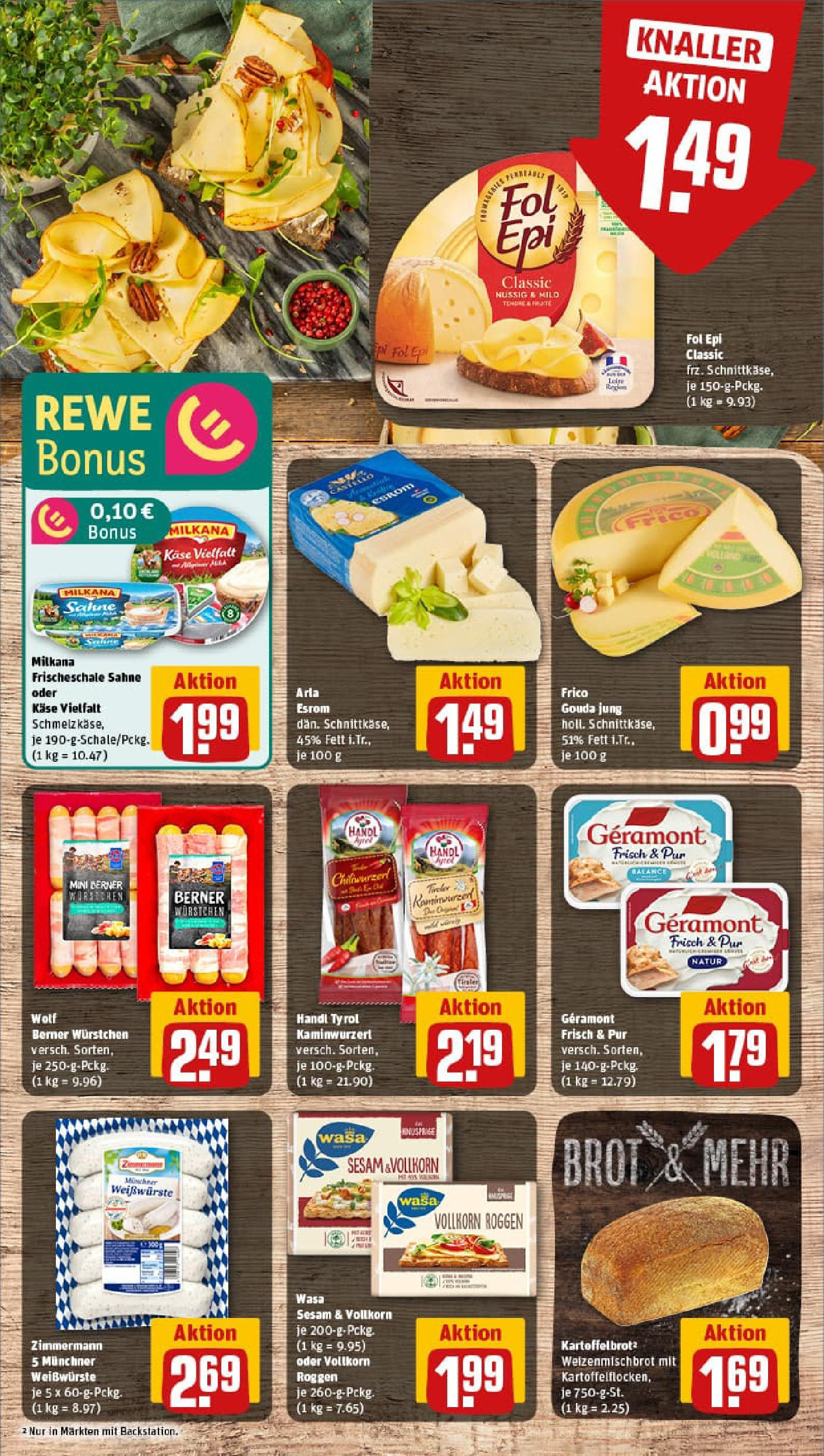 REWE Prospekt ab 22.06.2025 zum Blättern » Angebote | Seite: 7 | Produkte: Geramont, Käse, Brot, Sahne