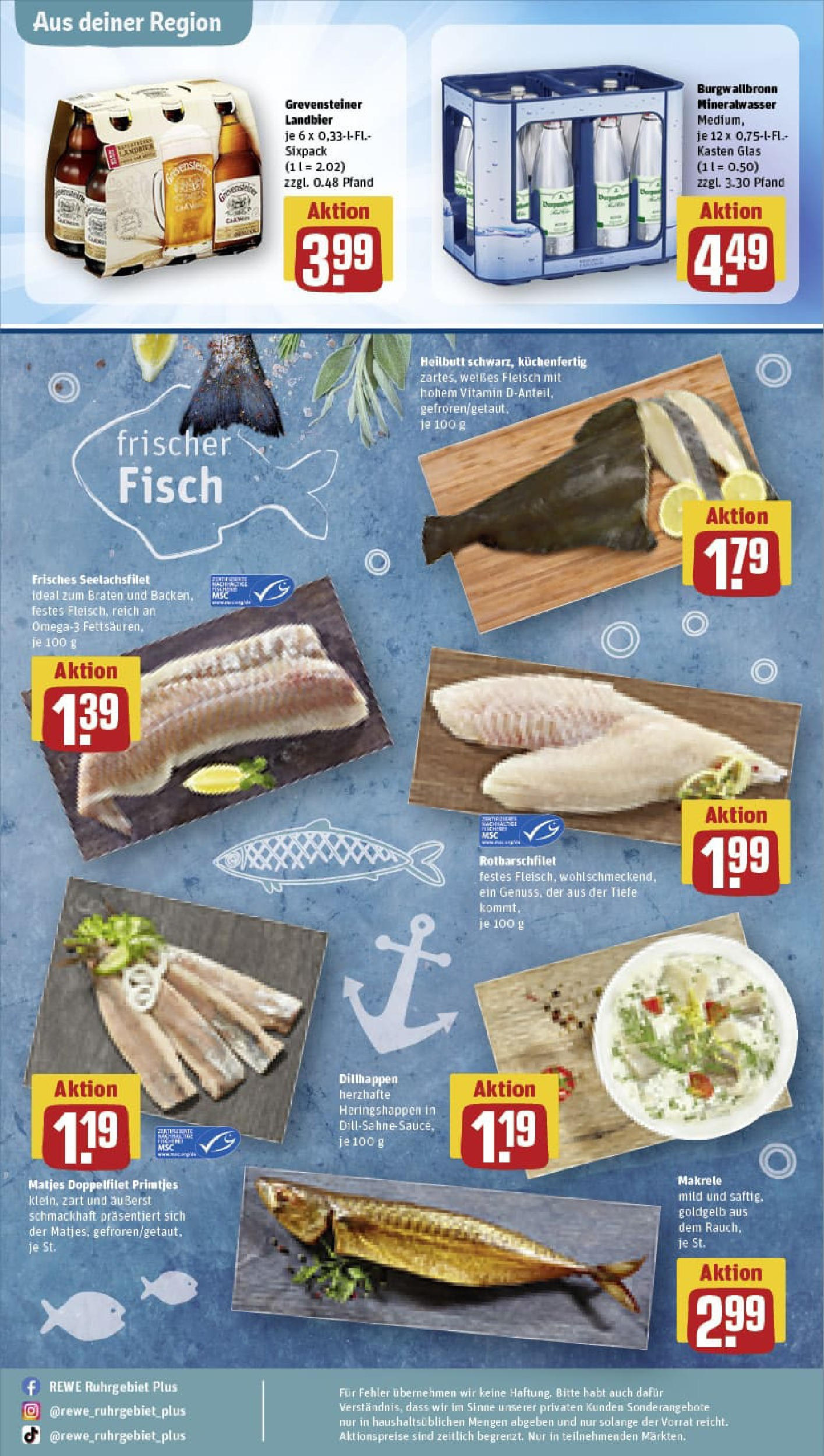 REWE Prospekt ab 22.06.2025 zum Blättern » Angebote | Seite: 29 | Produkte: Mineralwasser, Fisch, Dill, Fleisch