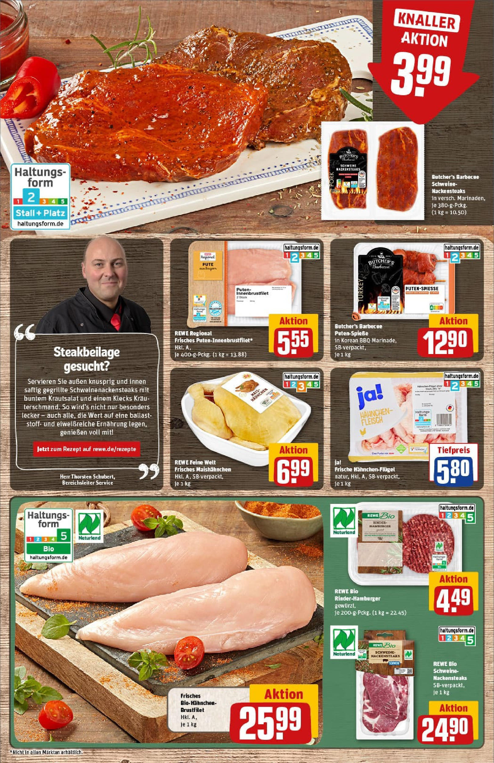 REWE Prospekt ab 22.06.2025 zum Blättern » Angebote | Seite: 8 | Produkte: Nackensteaks, Pute, Hahnchen, Fleisch