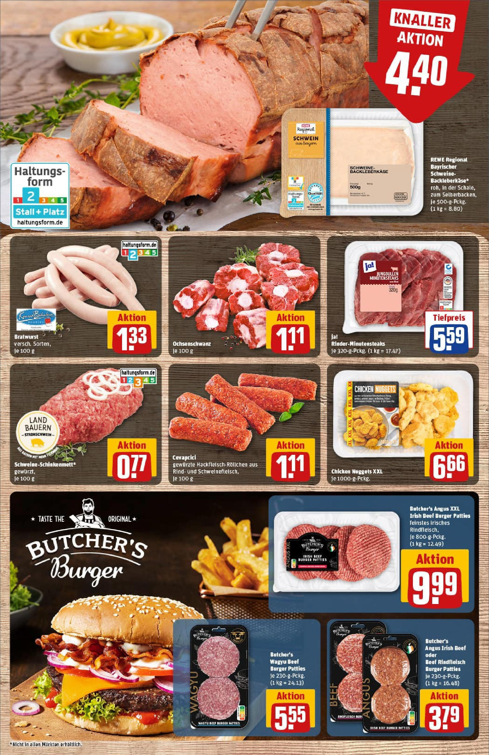 REWE Prospekt ab 22.06.2025 zum Blättern » Angebote | Seite: 9 | Produkte: Bratwurst, Cevapcici, Burger, Hackfleisch