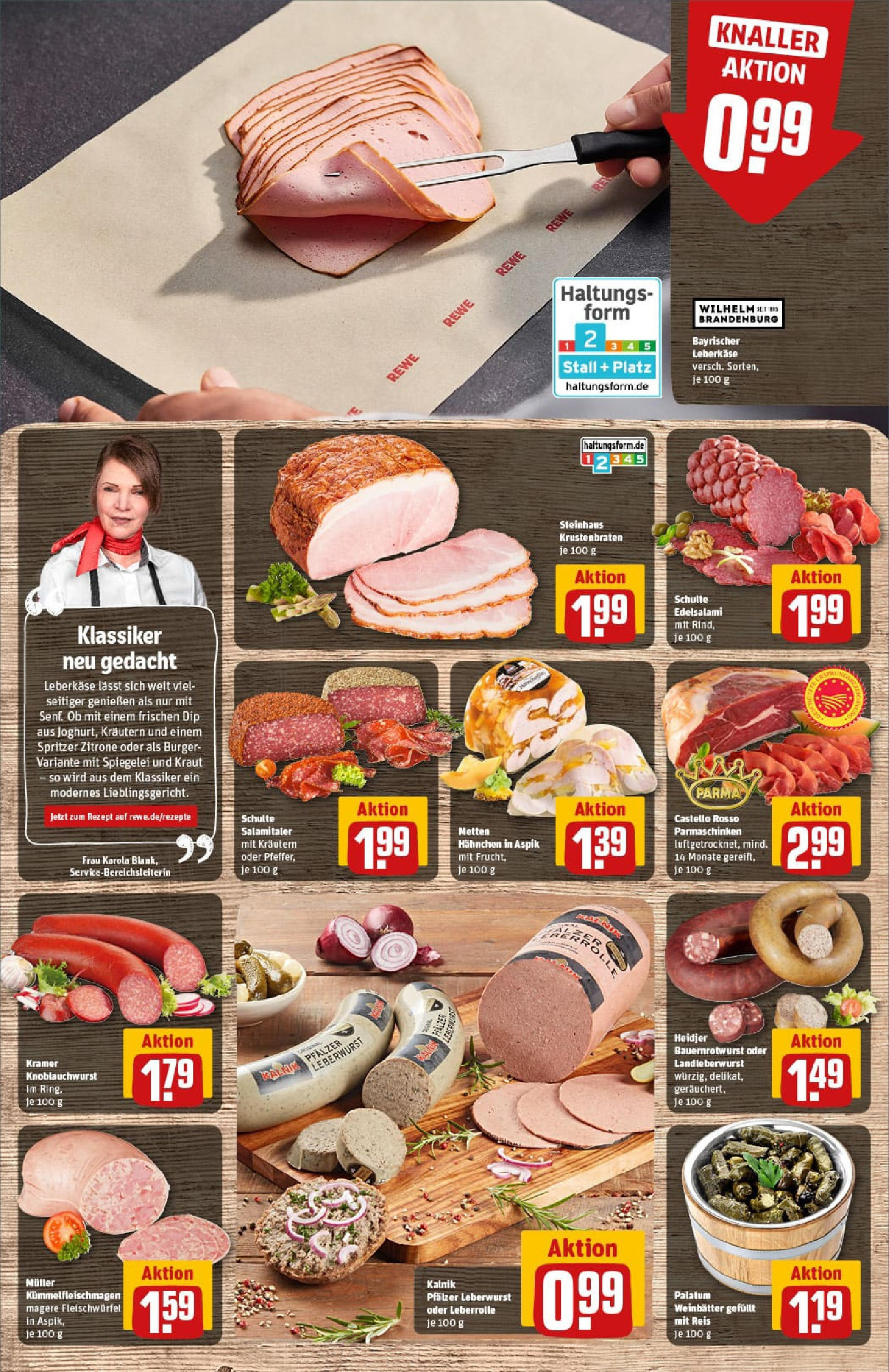 REWE Prospekt ab 22.06.2025 zum Blättern » Angebote | Seite: 10 | Produkte: Burger, Krustenbraten, Reis, Leberkase