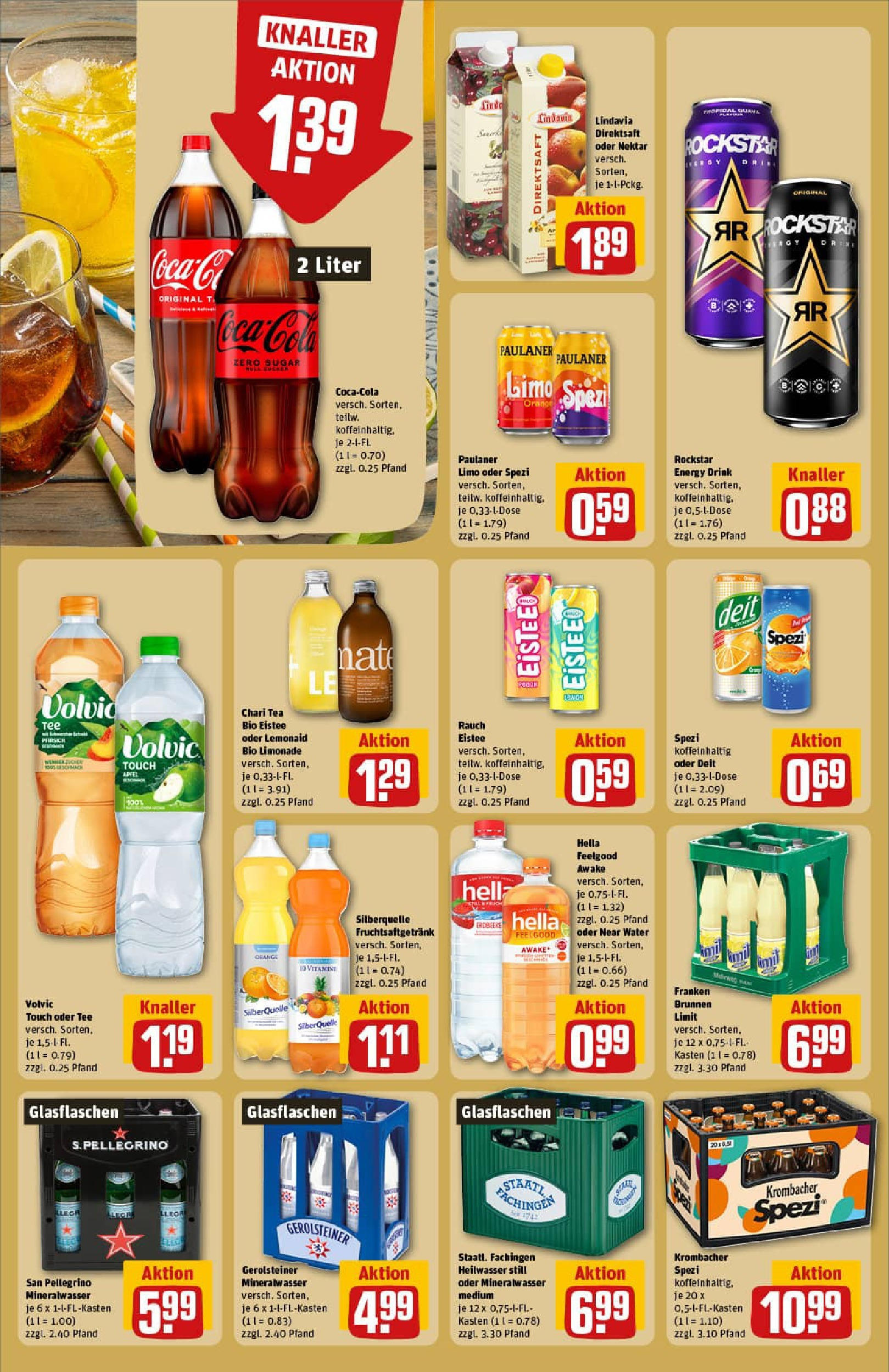 REWE Prospekt ab 22.06.2025 zum Blättern » Angebote | Seite: 18 | Produkte: Mineralwasser, Hella, Pfirsich, Tee