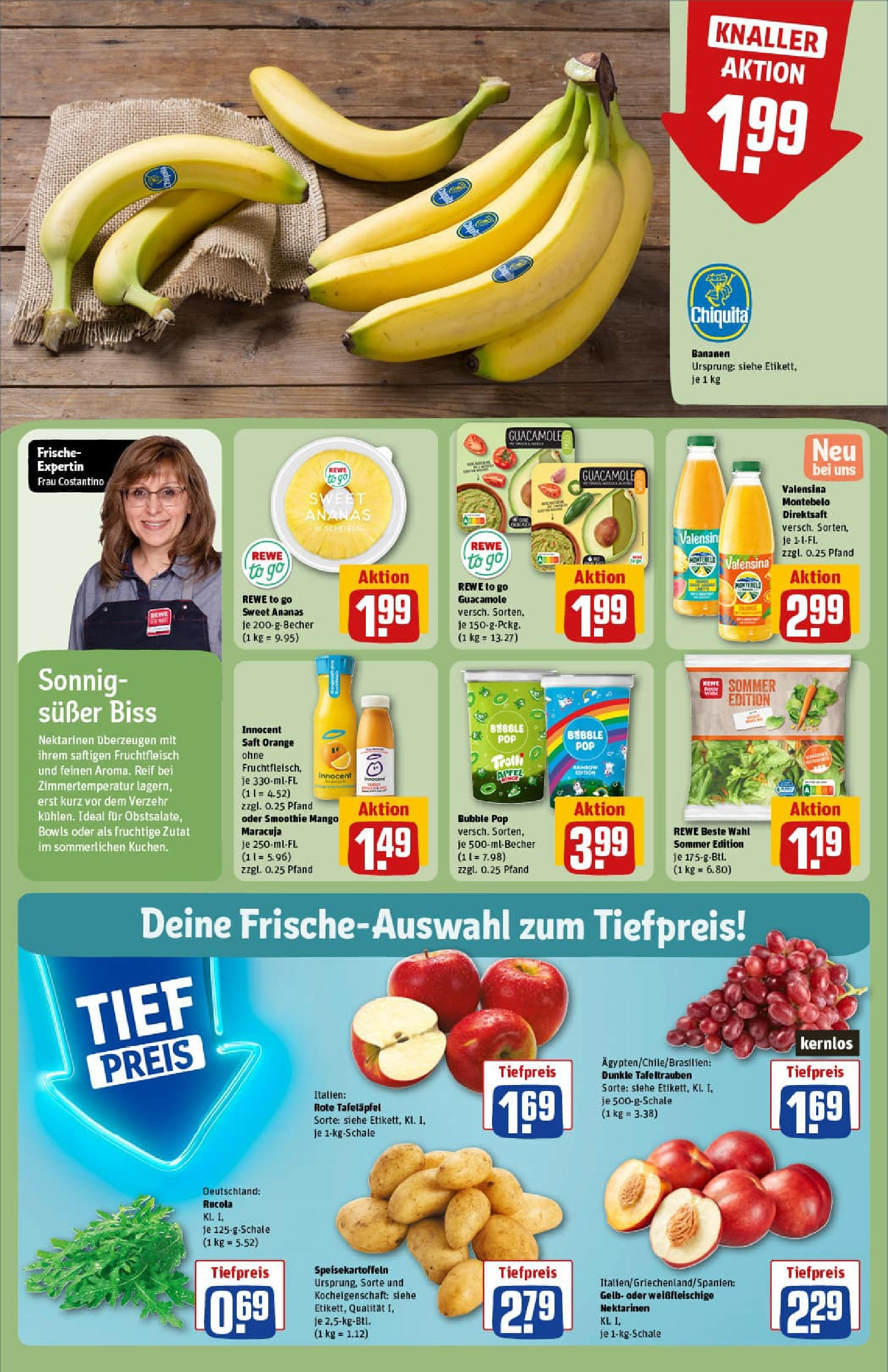 REWE Prospekt ab 22.06.2025 zum Blättern » Angebote | Seite: 6 | Produkte: Äpfel, Ananas, Valensina, Mango