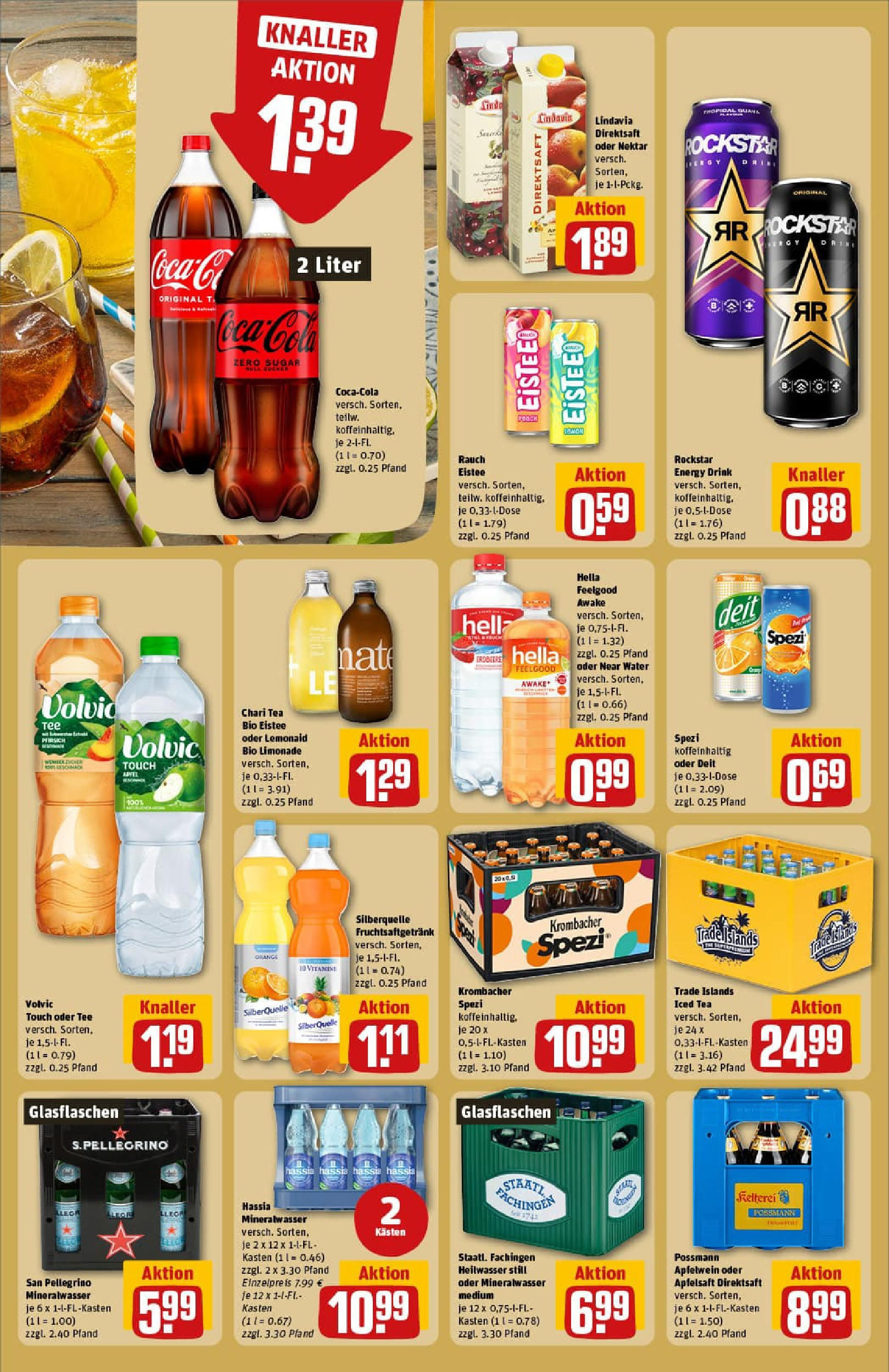REWE Prospekt ab 22.06.2025 zum Blättern » Angebote | Seite: 16 | Produkte: Rockstar energy, Apfelsaft, Pfirsich, Volvic