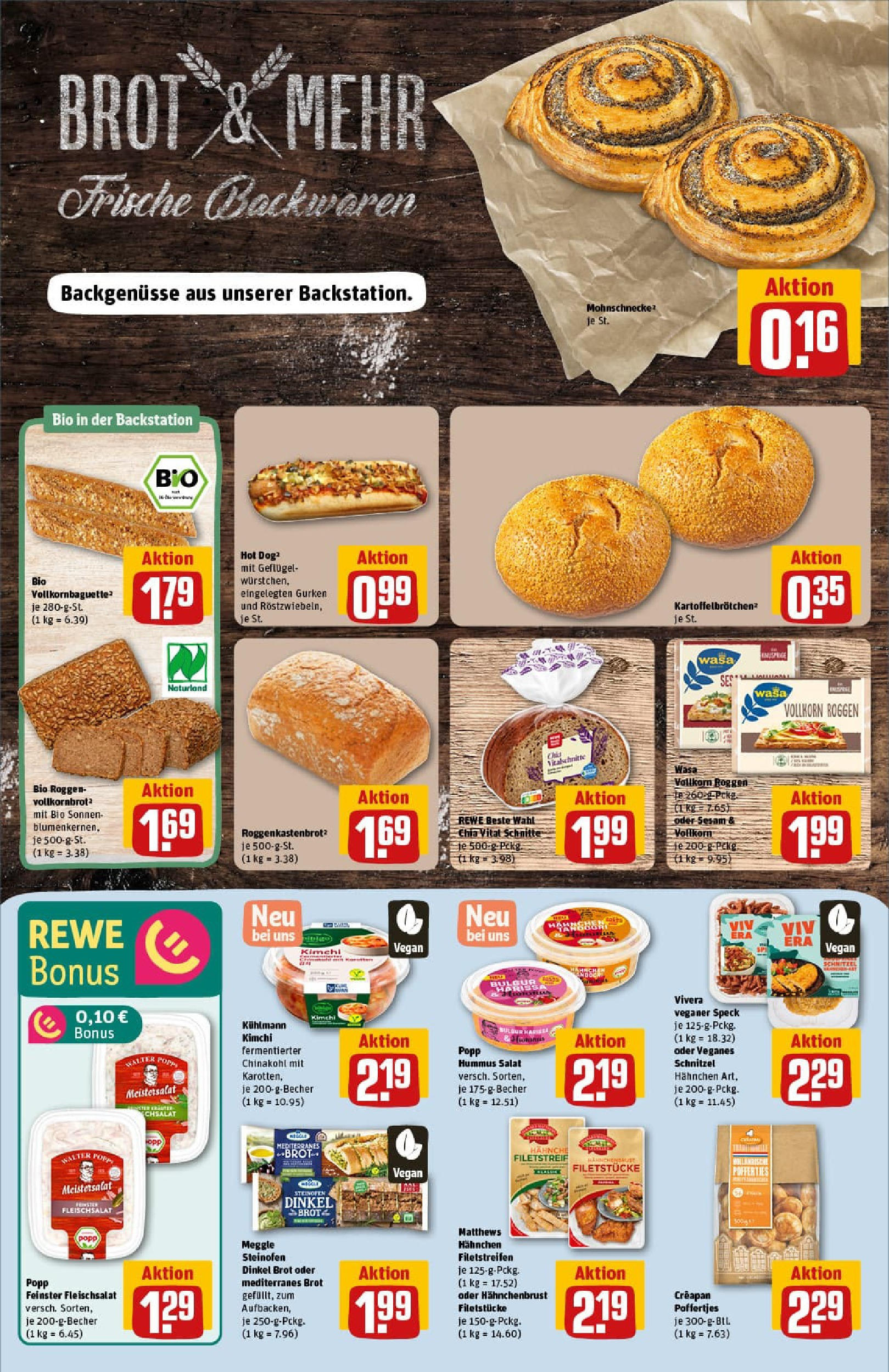 REWE Prospekt ab 22.06.2025 zum Blättern » Angebote | Seite: 12 | Produkte: Chinakohl, Brot, Salat, Hahnchenbrust