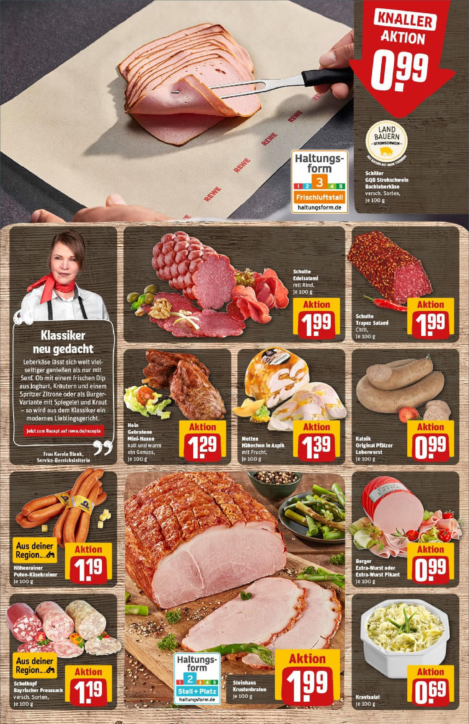 REWE Prospekt ab 22.06.2025 zum Blättern » Angebote | Seite: 12 | Produkte: Burger, Kraut, Salami, Leberkase