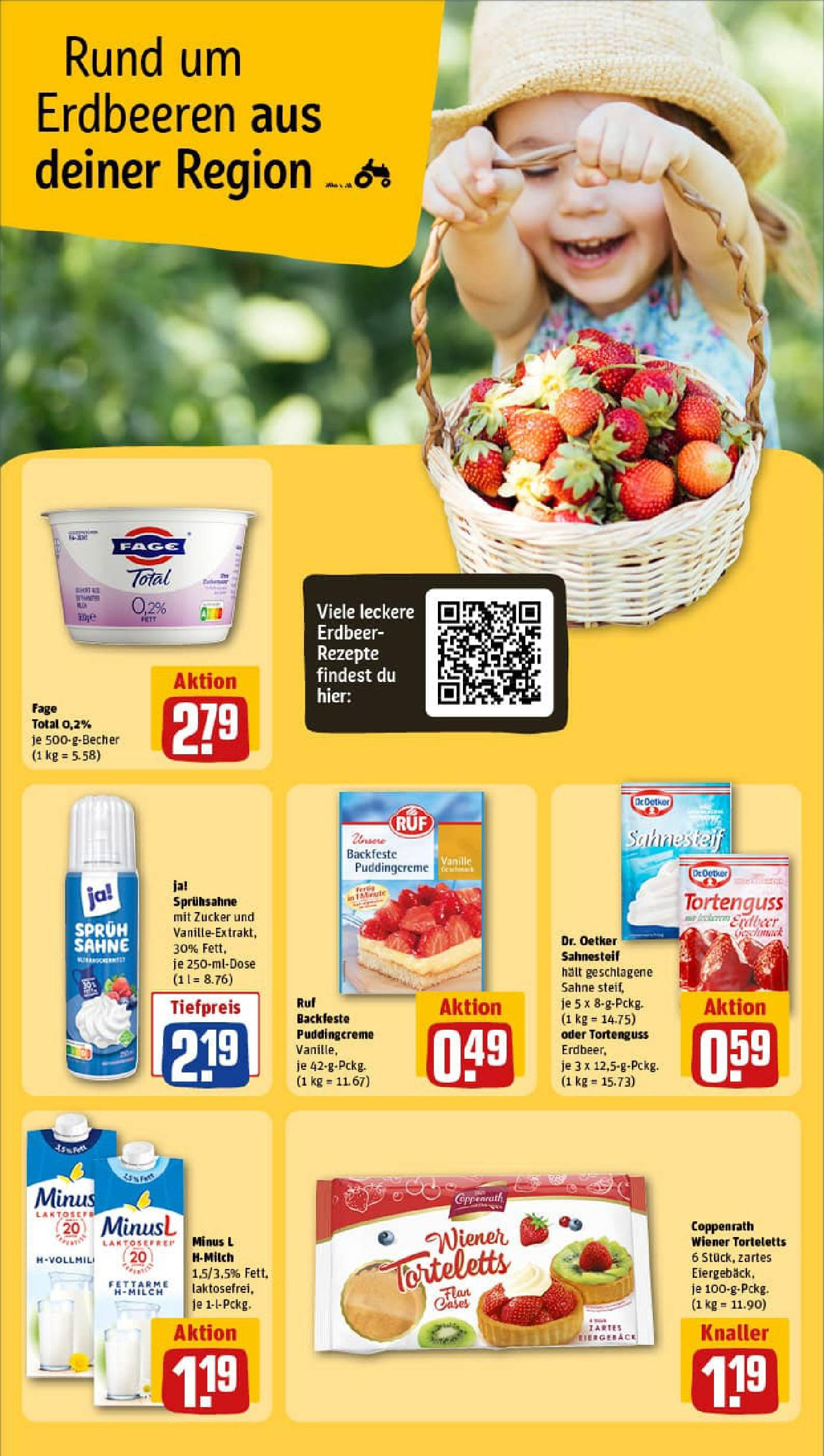 REWE Prospekt ab 22.06.2025 zum Blättern » Angebote | Seite: 12 | Produkte: Pudding, Zucker, Erdbeeren, Sahne