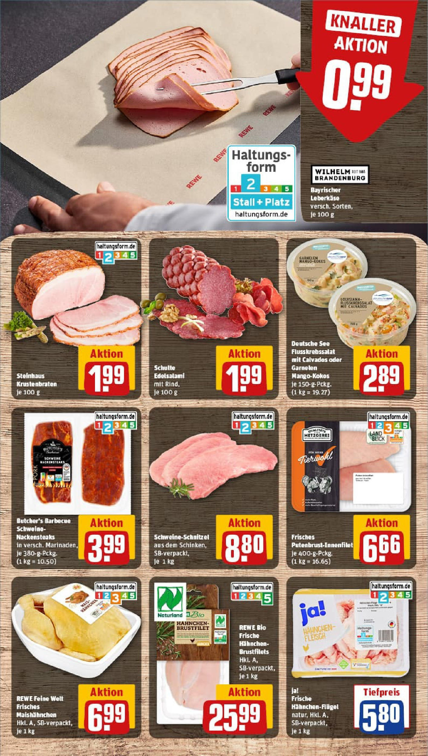 REWE Prospekt ab 22.06.2025 zum Blättern » Angebote | Seite: 6 | Produkte: Nackensteaks, Salami, Steak, Fleisch