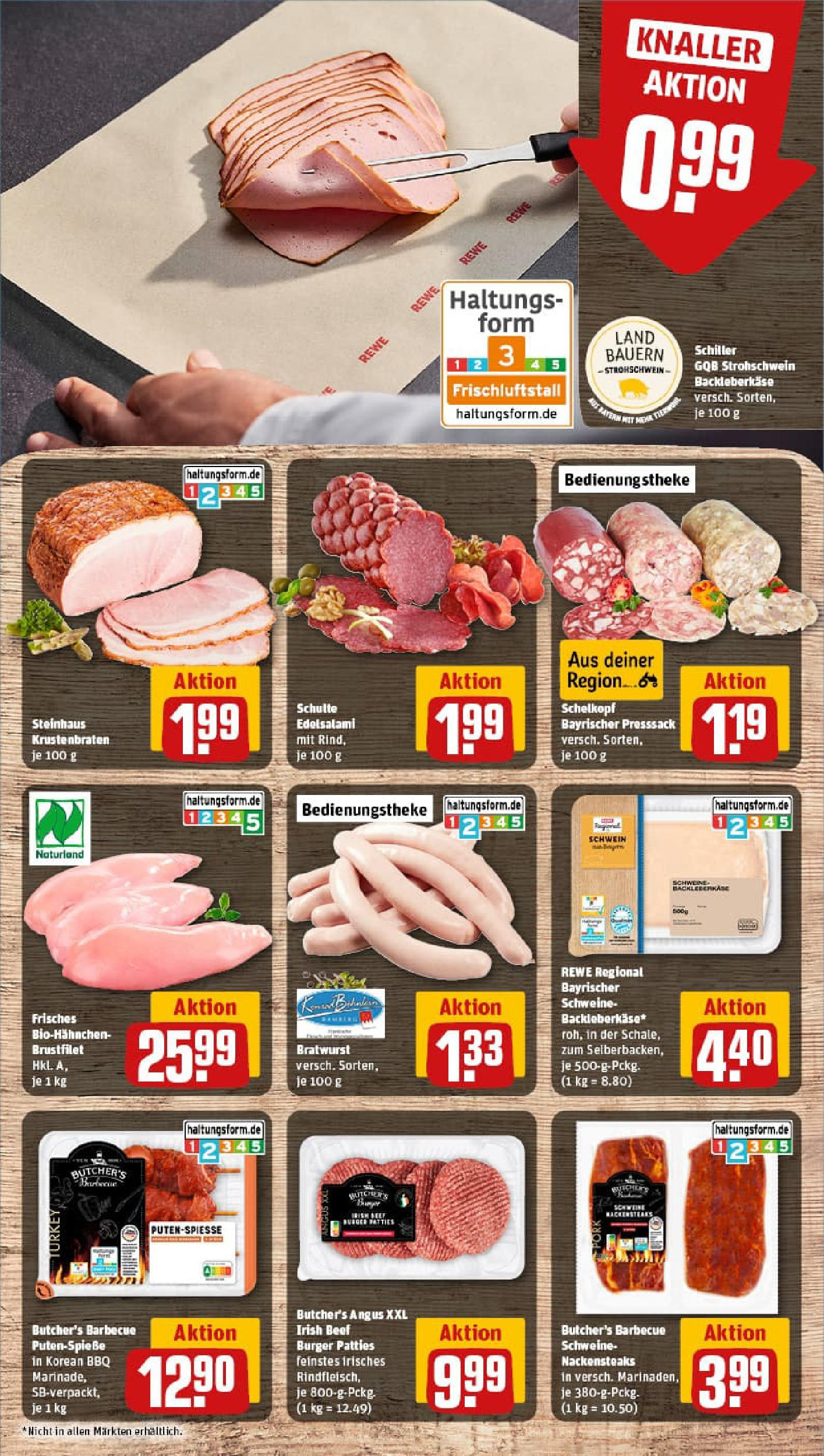 REWE Prospekt ab 22.06.2025 zum Blättern » Angebote | Seite: 6 | Produkte: Nackensteaks, Bratwurst, Burger, Salami