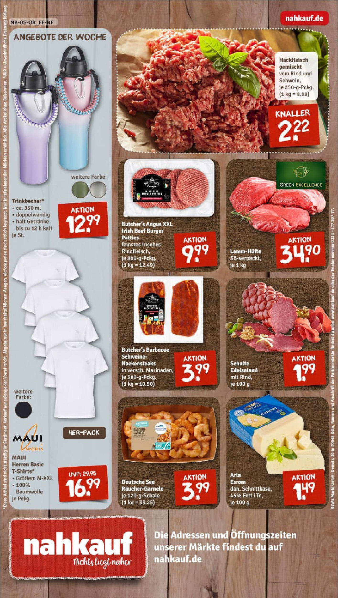 REWE Prospekt ab 22.06.2025 zum Blättern » Angebote | Seite: 8 | Produkte: Nackensteaks, Salami, Rindfleisch, Hackfleisch