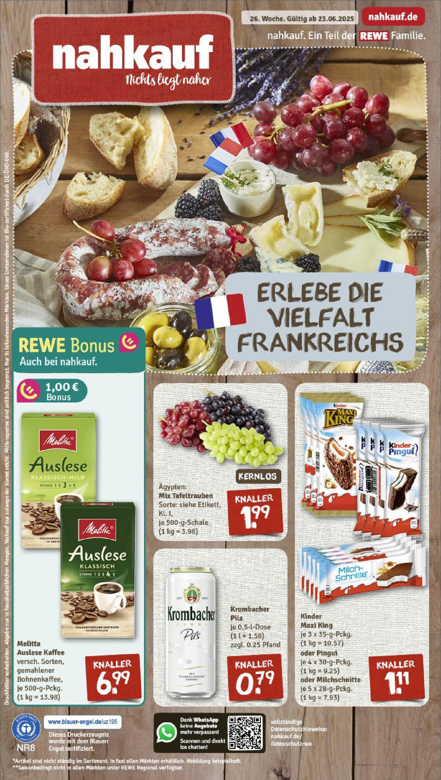 REWE Prospekt ab 22.06.2025 zum Blättern » Angebote | Seite: 1 | Produkte: Melitta, Kaffee, Pils, Krombacher