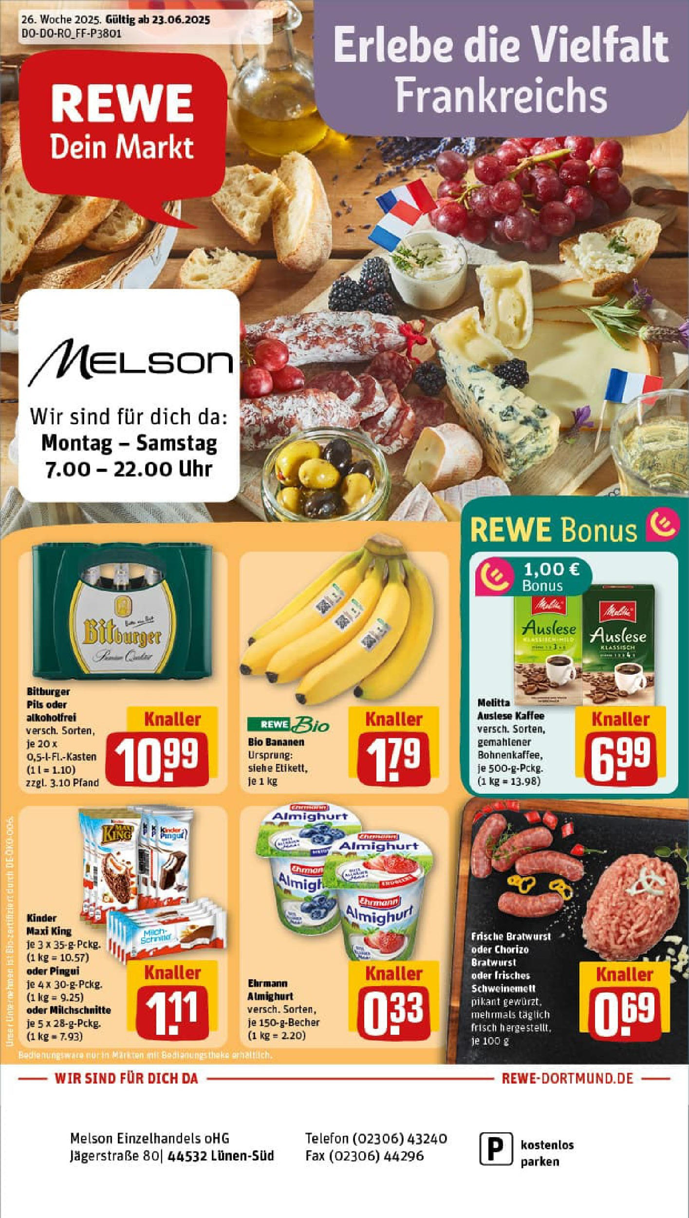 REWE Prospekt ab 22.06.2025 nächste Woche - Prospekt Lünen Vorschau von dem Prospekt des Geschäftes Rewe, gültig ab dem 22.06.2025