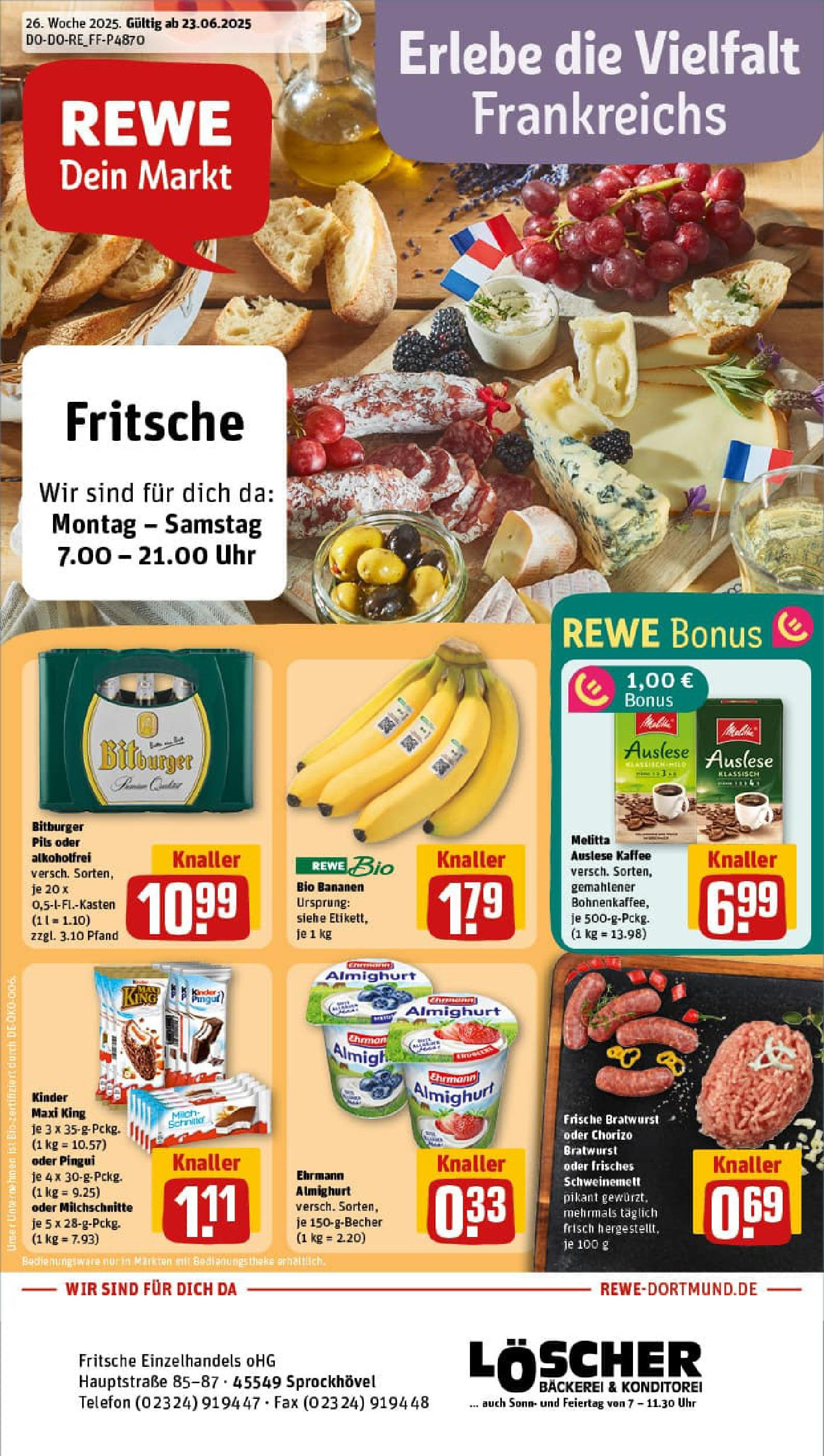 REWE Prospekt ab 22.06.2025 nächste Woche - Prospekt Sprockhövel Vorschau von dem Prospekt des Geschäftes Rewe, gültig ab dem 22.06.2025