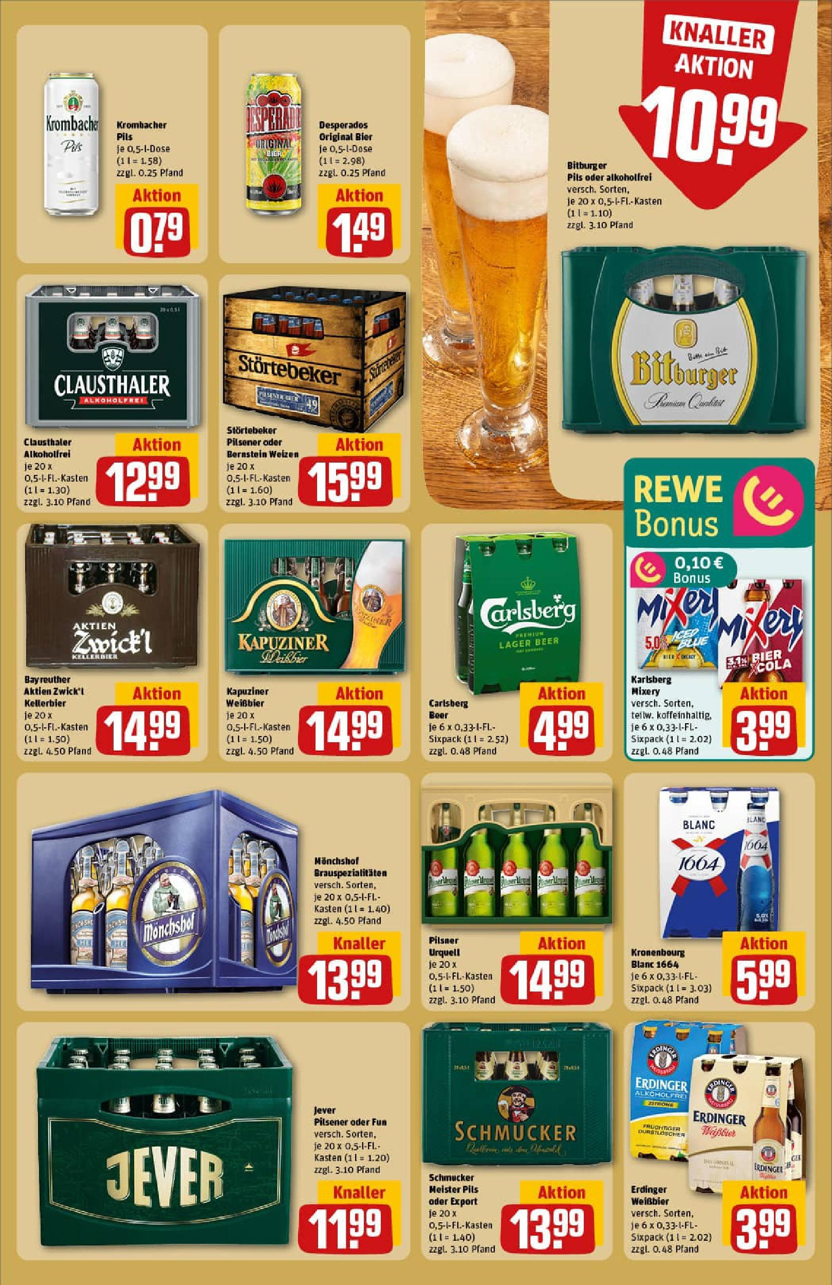 REWE Prospekt ab 22.06.2025 zum Blättern » Angebote | Seite: 21 | Produkte: Monchshof, Carlsberg, Weißbier, Zitrone