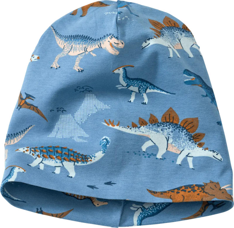 ALANA Beanie Pro Climate mit Dino-Muster, blau, Gr. 52/53