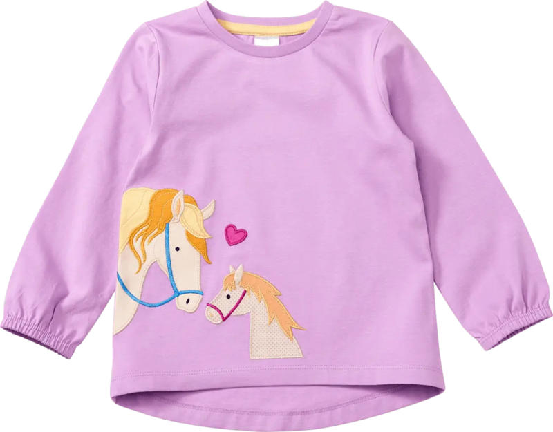 ALANA Langarmshirt mit Pferde-Applikation, lila, Gr. 98 104