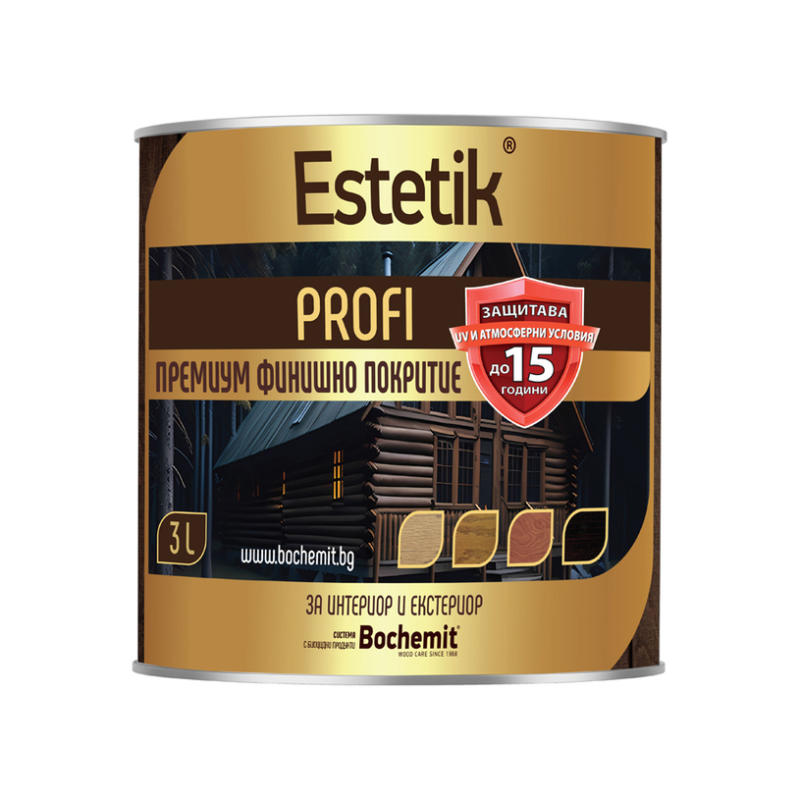 МАСЛЕНО-АЛКИДЕН ЛАК-ИМПРЕГНАНТ PROFI 15+ ОРЕХ 3 L BOCHEMIT ESTETIK