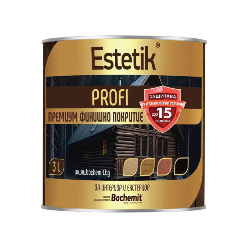 МАСЛЕНО-АЛКИДЕН ЛАК-ИМПРЕГНАНТ PROFI 15+ ОРЕХ 3 L BOCHEMIT ESTETIK