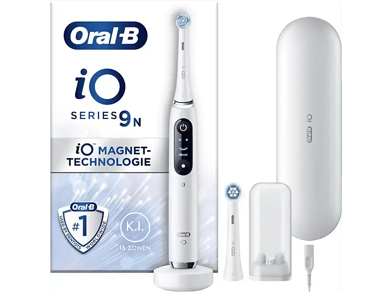 Oral-B iO Series 9N mit Reiseetui Elektrische Zahnbürste White Alabaster