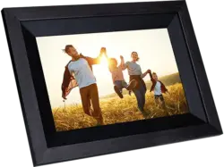 Rollei 105 Smarter Bilderrahmen, 10" Diagonale, Wifi, App Steuerung, Holzrahmen, Schwarz; Digitaler Bilderrahmen