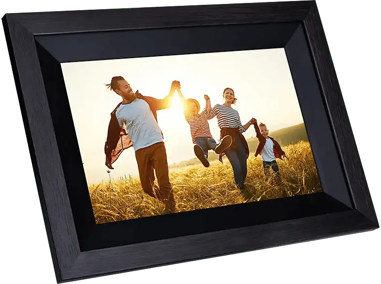 Rollei 105 Smarter Bilderrahmen, 10" Diagonale, Wifi, App Steuerung, Holzrahmen, Schwarz; Digitaler Bilderrahmen