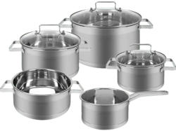 classbach Kochtopfset, 8-tlg. C-KTS 4017 Kochtopfset (alle Herdarten geeignet (Gas, Elektro, Glaskeramik, Induktion, Halogen), Silber, Cromargan Edelstahl 18/10)