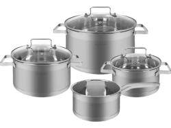 classbach Kochtopfset, 7-tlg. C-KTS 4016 Kochtopfset (alle Herdarten geeignet (Gas, Elektro, Glaskeramik, Induktion, Halogen), Silber, Cromargan Edelstahl 18/10)
