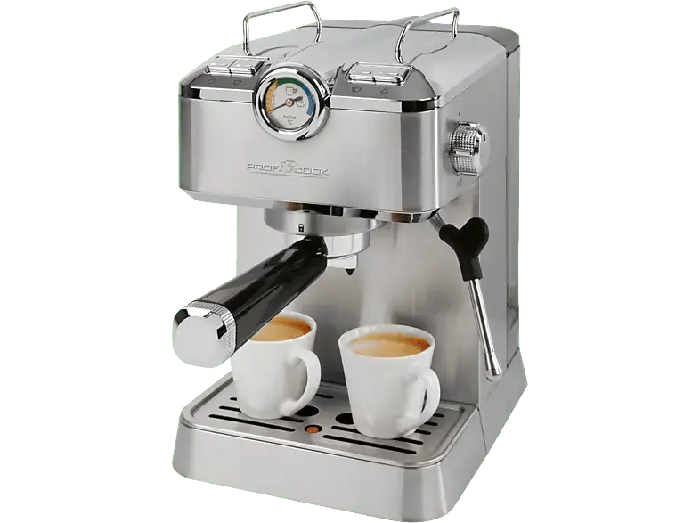 Profi Cook PC-ES-KA 1267 Espresso-Kaffeemaschine (Silber, 1100 Watt, 20 bar)