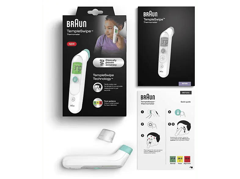 Braun BST200 TempleSwipe™ Stirn-Thermometer