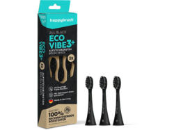 happybrush ECO VIBE 3+ Allblack Schall-Aufsteckbürsten 3 Stück