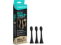 happybrush ECO VIBE 3+ Allblack Schall-Aufsteckbürsten 3 Stück