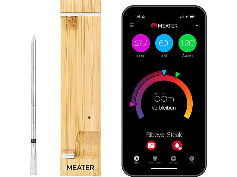 MEATER RTE-MT-MP201 MEATER Pro Smart Fleischtermotmeter, Silber
